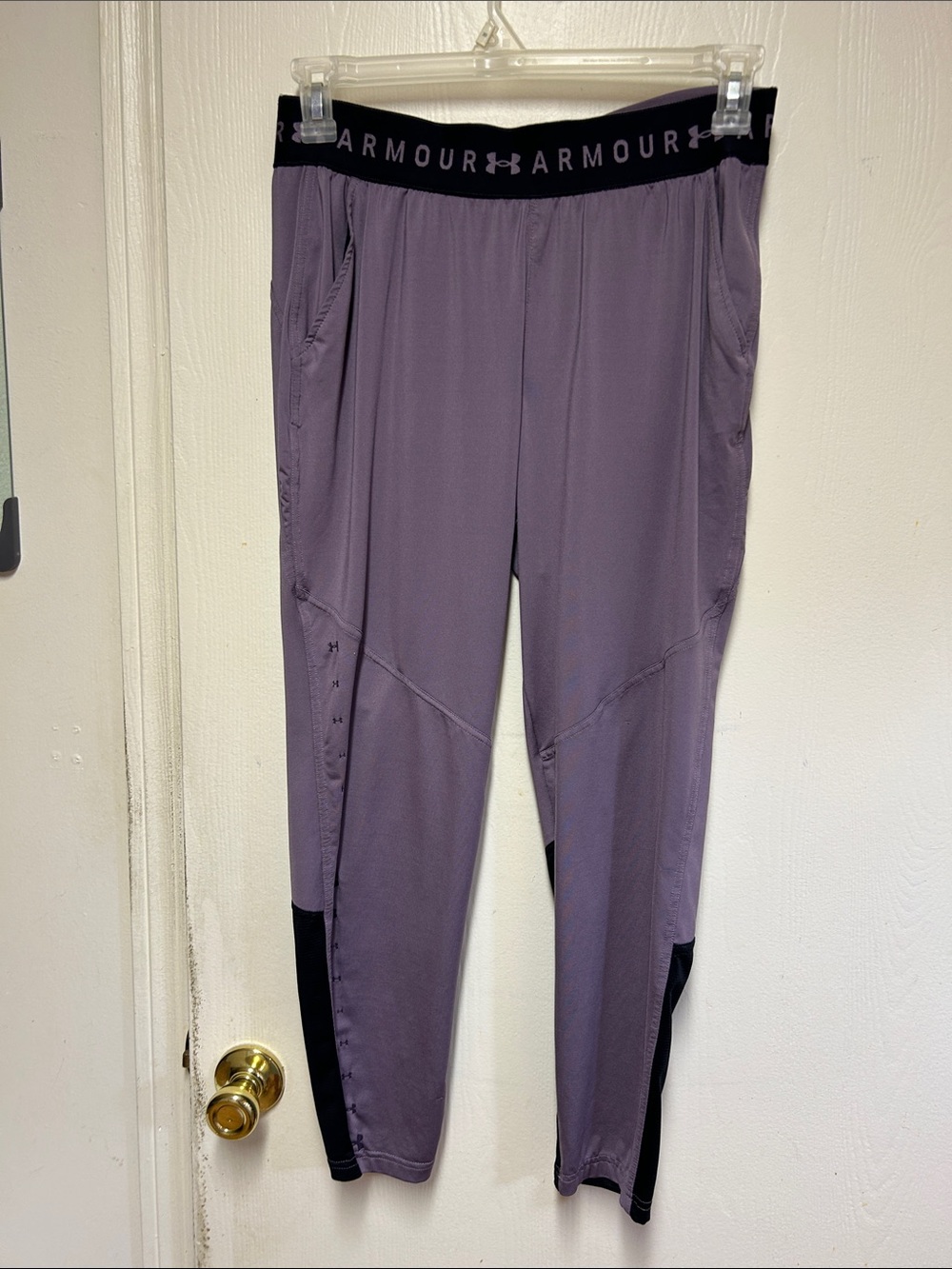 Under Armour Lavender Purple Track Joggers with Black Waistband